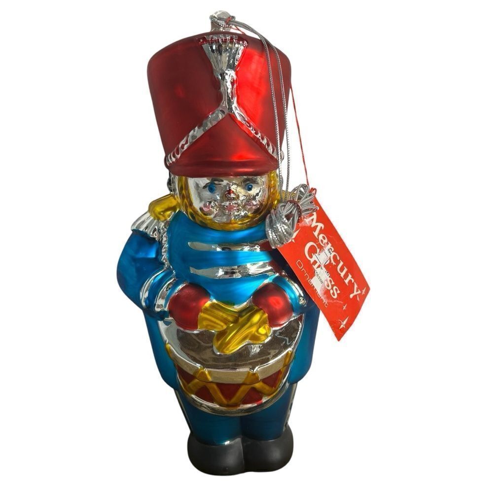 Vintage Department 56 Mercury Glass Oversized 8 1/2" Soldier Drummer Ornament